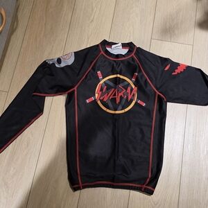 Black and Red Men's Swim Shirt